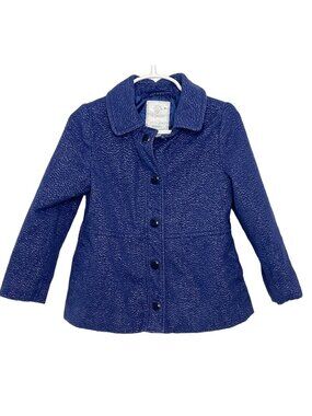 Gymboree Girls XS 4 Sparkle Coat Jacket Navy Metallic Holiday Winter